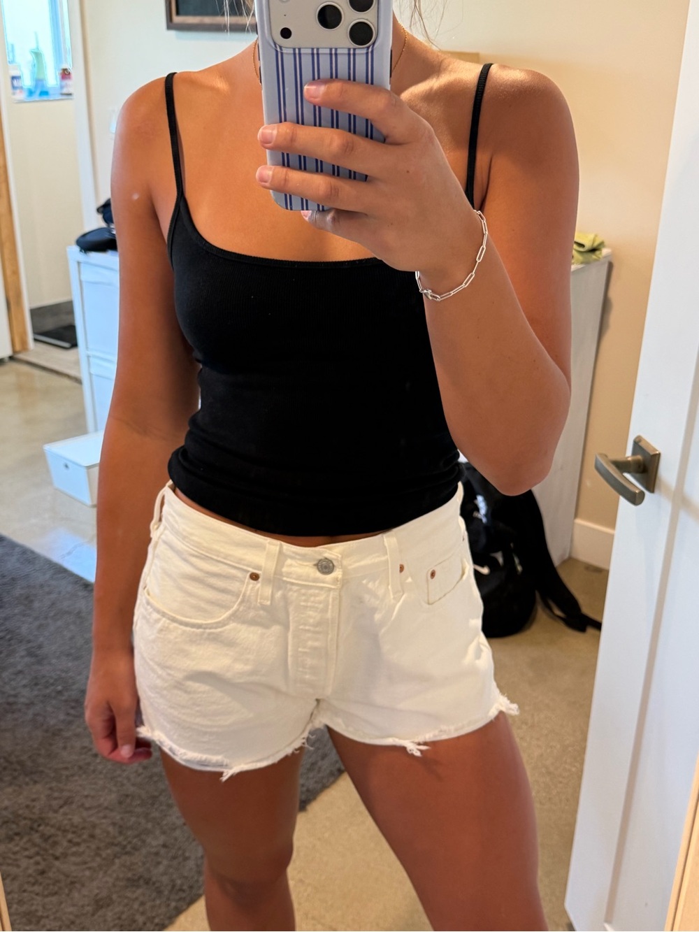 Levi's Women's Classic White Jean Shorts
